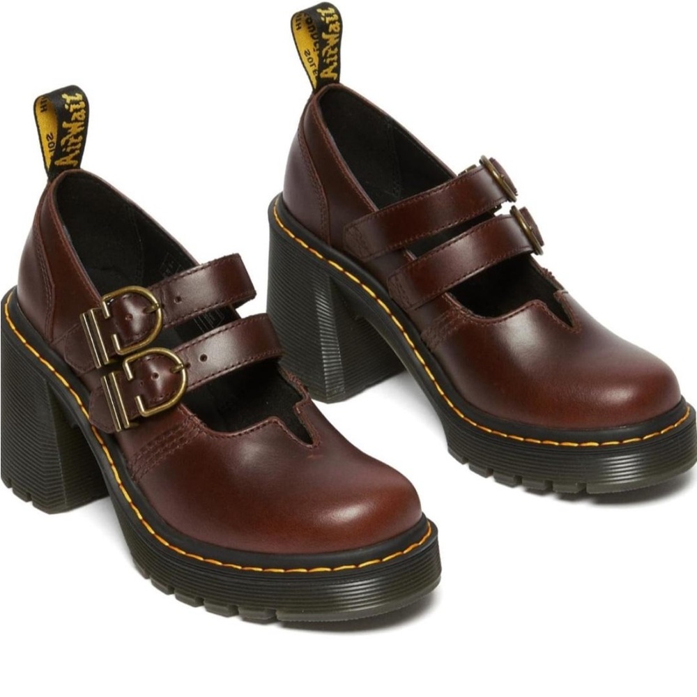 Dr. Martens Eviee Leather Mary Jane Heeled Shoes